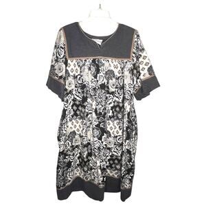Vtg 70s Krist Gudnason Flower Power Print Muumuu House Dress Kaftan Size XL